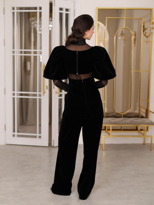 BLACK VELVET JUMPSUIT