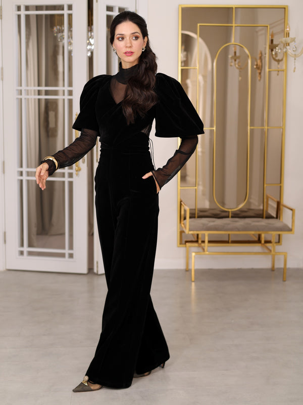 BLACK VELVET JUMPSUIT