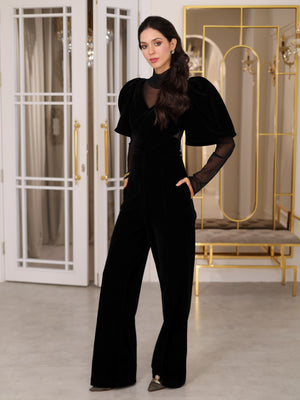 BLACK VELVET JUMPSUIT